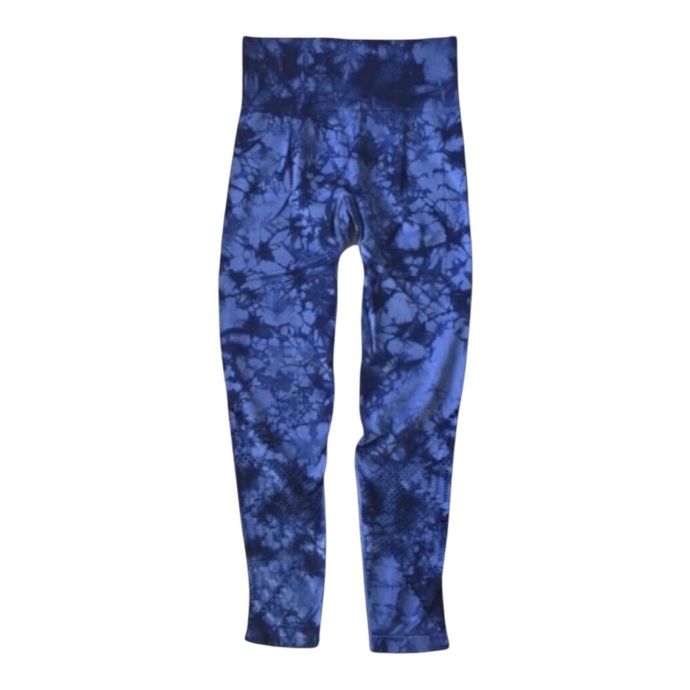 PINK Victoria's Secret Leggings Navy Blue Tie Dye Cool & Comfy Crop XS NWOT